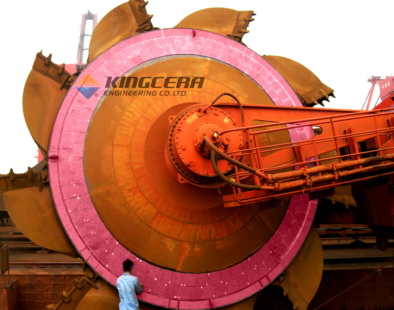 尊龙体育耐磨陶瓷应用于斗轮机圆盘